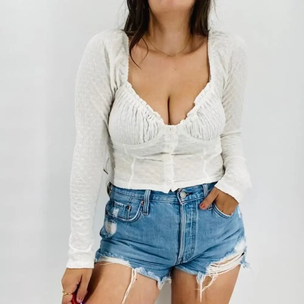 Free People white button down Top